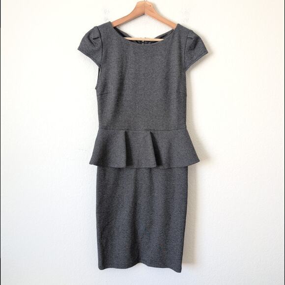 Alex and Olivia Employed Gray Peplum Career Dress - Sz 6 - Career Classy Capsule - Picture 6 of 8